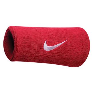 NIKE Swoosh Doublewide Wristband (2 pack) Varsity Red / White