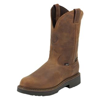 Men's Justin Original Work Boots 11" Balusters Bay Round Toe WP Rugged Aged Bark Gaucho