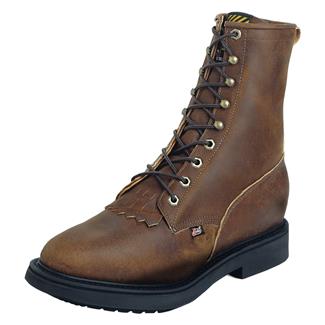 Men's Justin Original Work Boots 8" Conductor Round Toe ST Aged Bark
