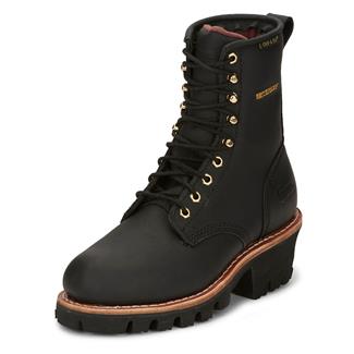 Women's Chippewa Boots 8" Tinsley Steel Toe Waterproof Black