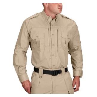Men's Propper Lightweight Long Sleeve Tactical Dress Shirts Khaki