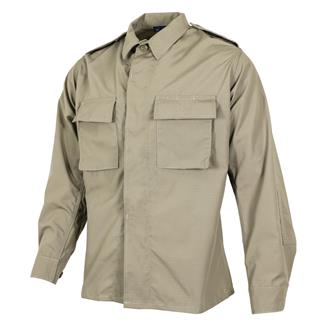 Men's Propper Poly / Cotton Ripstop LS 2-Pocket BDU Shirts Khaki