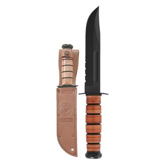 Ka-Bar USMC Fighting / Utility Knife Combo Edge Brown