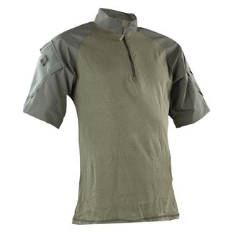 Men's TRU-SPEC Nylon / Cotton 1/4 Zip Short Sleeve Combat Shirt Olive Drab / Olive Drab