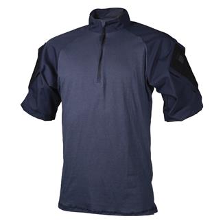 Men's TRU-SPEC Nylon / Cotton 1/4 Zip Short Sleeve Combat Shirt Navy / Navy