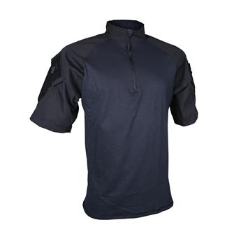 Men's TRU-SPEC Nylon / Cotton 1/4 Zip Short Sleeve Combat Shirt Black / Black