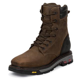 Men's Justin Original Work Boots 8" Pipefitter Square Toe ST Tobacco