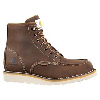 Men's Carhartt 6" Moc Toe Wedge Waterproof Boots Dark Bison Brown