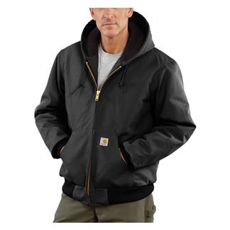 Men's Carhartt Quilted Flannel Lined Duck Active Jacket Black