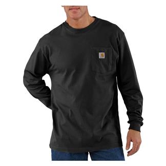 Men's Carhartt Long Sleeve Workwear Pocket T-Shirt Black