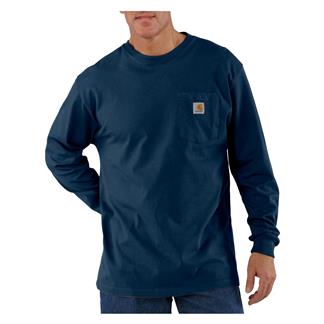 Men's Carhartt Long Sleeve Workwear Pocket T-Shirt Navy