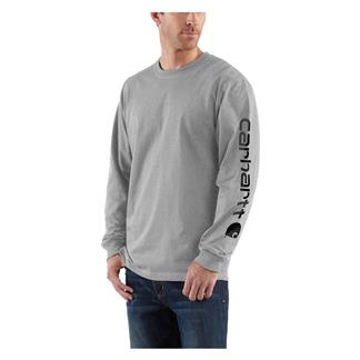 Men's Carhartt Loose Fit Heavyweight Long Sleeve Logo T-Shirt Heather Gray