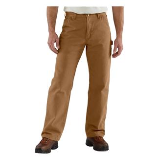 Men's Carhartt Loose Fit Washed Duck Flannel-Lined Utility Work Pants Carhartt Brown