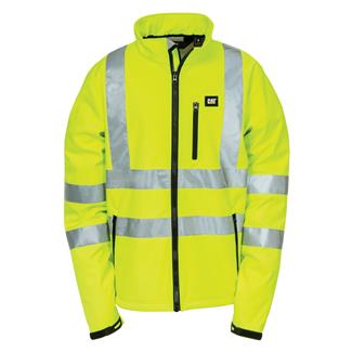 Men's CAT Hi-Vis Soft Shell Jacket Hi-Vis Yellow