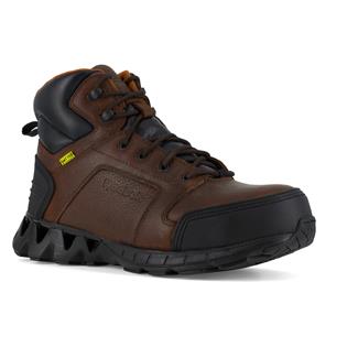 Men's Reebok Zigkick Work Met Guard Composite Toe Boots Dark Brown