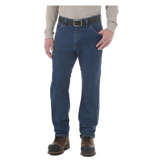 Men's Wrangler Riggs Advanced Comfort Five Pocket Jeans Mid Stone