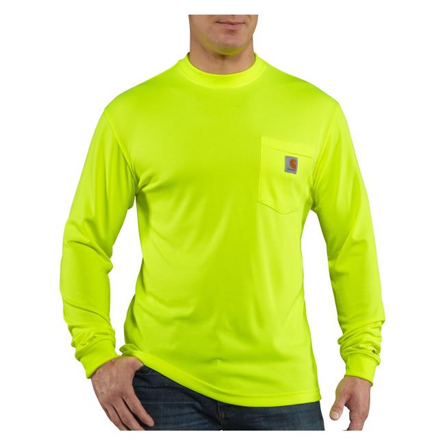 Men's Carhartt Force Hi-Vis Color Enhanced Long Sleeve T-Shirt ...