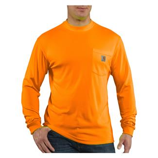 Men's Carhartt Force Hi-Vis Color Enhanced Long Sleeve T-Shirt Brite Orange