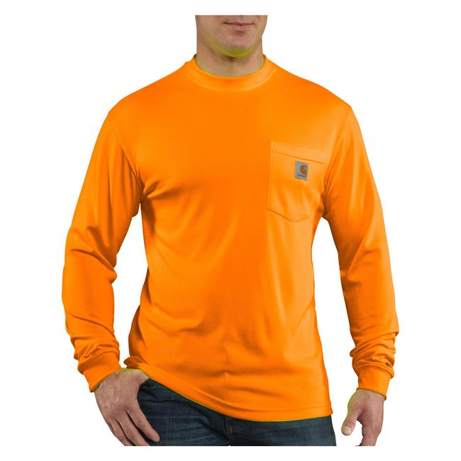 Men's Carhartt Force Hi-Vis Color Enhanced Long Sleeve T-Shirt ...