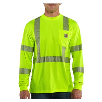 Men's Carhartt Force Hi-Vis Class 3 Long Sleeve T-Shirt Brite Lime