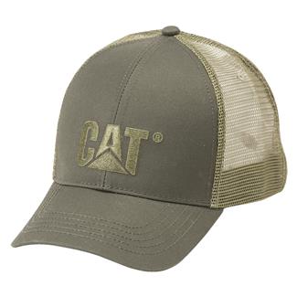 CAT Raised Logo Hat Olive