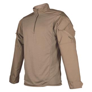Men's TRU-SPEC Poly / Cotton 1/4 Zip Urban Force Combat Shirt Coyote