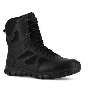 Men's Reebok 8" Sublite Cushion Tactical Side-Zip Waterproof Boots Black