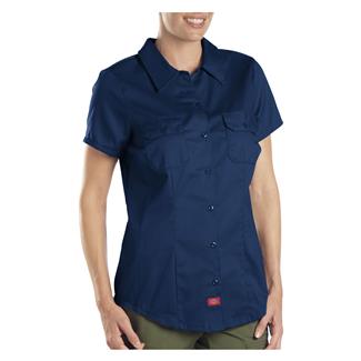 Women's Dickies Short Sleeve Work Shirt Dark Navy