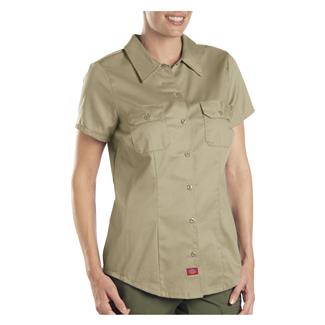 Women's Dickies Short Sleeve Work Shirt Khaki