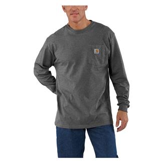 Men's Carhartt Long Sleeve Workwear Pocket T-Shirt Carbon Heather
