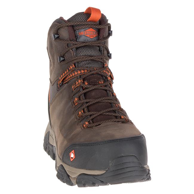 Men's Merrell Work Phaserbound Mid Composite Toe Waterproof Boots @ WorkBoots.com