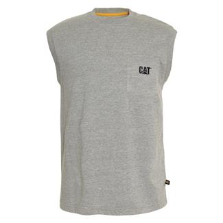 Men's CAT Trademark Sleeveless Pocket T-Shirt Heather Gray