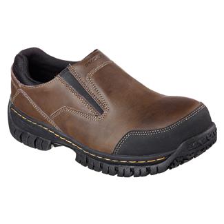 Men's Skechers Work Hartan Steel Toe Dark Brown