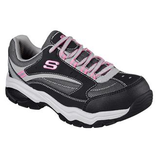 Women's Skechers Work Biscoe Steel Toe Black / Gray