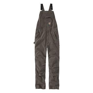 Men's Carhartt Rugged Flex Relaxed Fit Canvas Bib Overalls Gravel