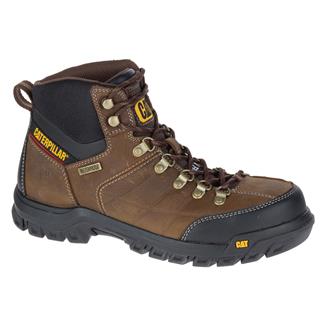 Men's CAT Threshold Steel Toe Waterproof Boots Real Brown