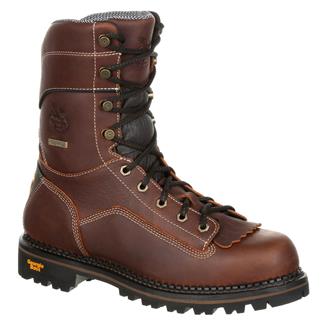 Men's Georgia AMP LT Low Heel Logger Composite Toe Waterproof Boots Brown