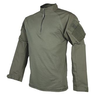 Men's TRU-SPEC Poly / Cotton 1/4 Zip Tactical Response Combat Shirt LE Green