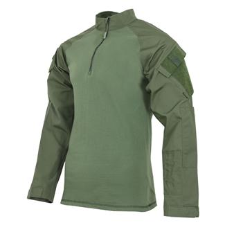 Men's TRU-SPEC Poly / Cotton 1/4 Zip Tactical Response Combat Shirt Ranger Green / Olive Drab
