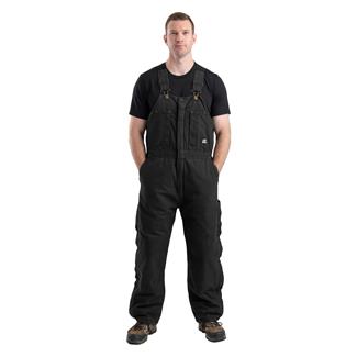 Men's Berne Workwear Original Washed Insulated Bib Overalls Black