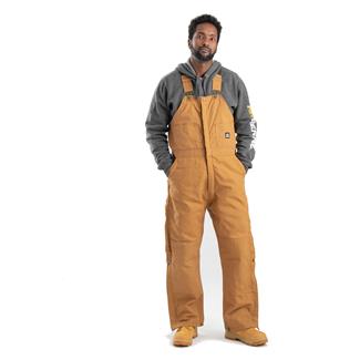 Men's Berne Workwear Deluxe Insulated Bib Overalls Brown Duck