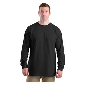 Men's Berne Workwear Heavyweight Long Sleeve Pocket T-Shirt Black