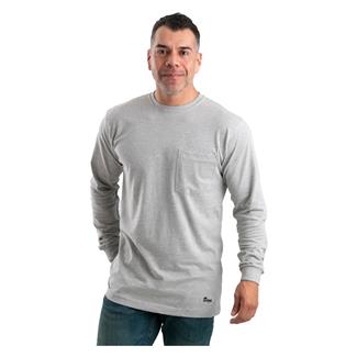 Men's Berne Workwear Heavyweight Long Sleeve Pocket T-Shirt Gray