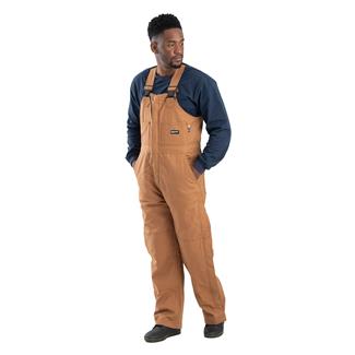 Men's Berne Workwear FR Deluxe Bib Overalls Brown Duck