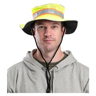 Men's Berne Workwear Enhanced Visibility Mesh Bucket Hat Yellow