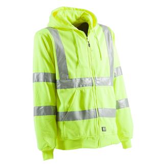 Men's Berne Workwear Hi-Vis Type R Class 3 Lined Hooded Sweatshirt Yellow