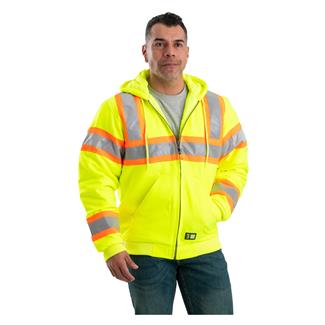 Men's Berne Workwear Hi-Vis Type R Class 3 Hooded Active Jacket Yellow