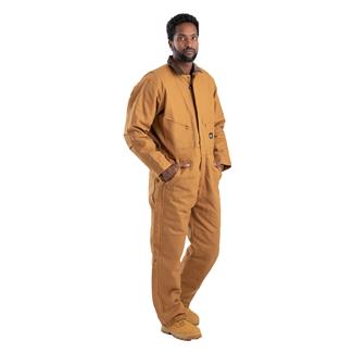 Men's Berne Workwear Deluxe Insulated Coveralls Brown Duck