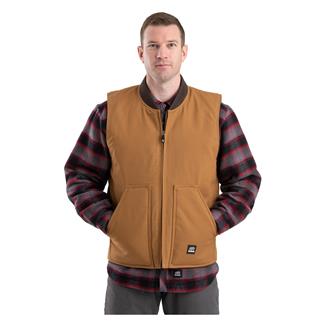 Men's Berne Workwear Duck Workmans Vest - Quilt Lined Brown Duck