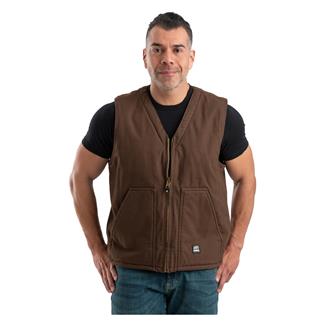 Men's Berne Workwear Washed V-Neck Vest Bark